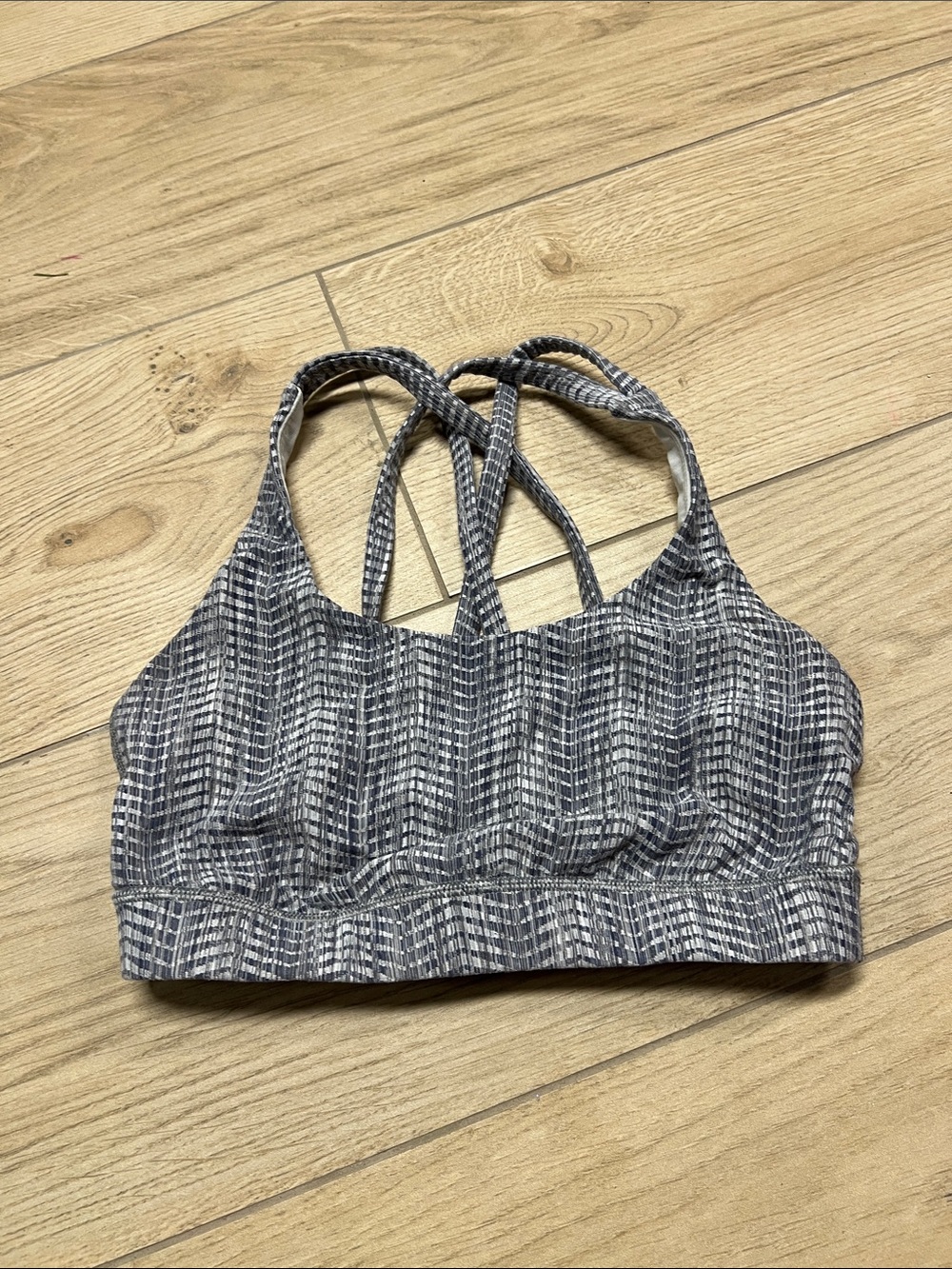 lululemon athletica Grey Patterned Strappy Sports Bra